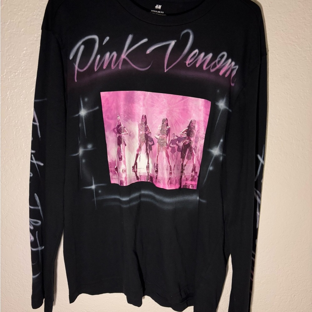 Custom Black Long Sleeve 'Pink Venom' Graphic Tee